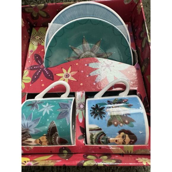 6 for $20Fragonard Porcelain Espresso-Visages Du Monde-Frida & Mariachi - Picture 4 of 5